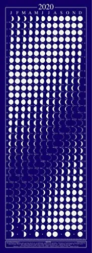 Equinox, calendario lunare 2020. Splendidamente serigrafato, con dati relativi al Sole, alla luna e a Mercurio retrogrado (lingua italiana non garantita)