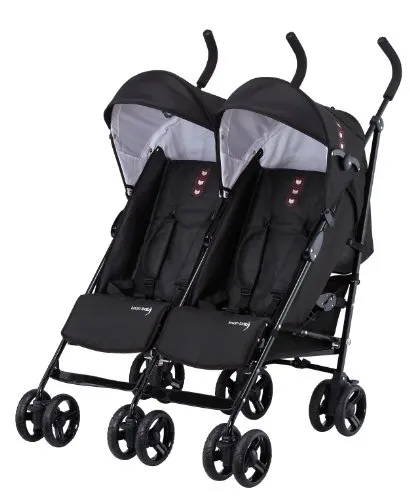 Knorr-baby 832100 Passeggino gemellare Side by Side, colore: Nero