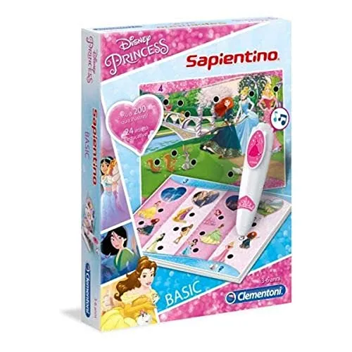 Clementoni - 11972 - Sapientino Penna Basic - Disney Princess - gioco quiz con penna interattiva, gioco educativo 3 anni, elettronico parlante - Made in Italy, batterie incluse