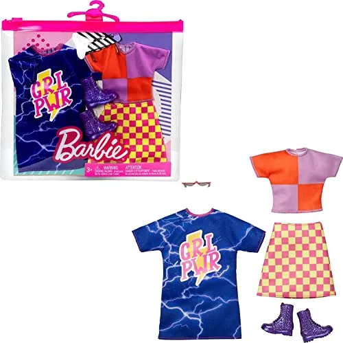 Mattel Girl Power | 2 Moda Set | Barbie HBV69 | Vestiti per Le Bambole