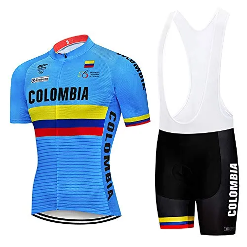 Abbigliamento Ciclismo Set Uomini Traspirante Confortevole Maglia Ciclismo Estivo con Pantaloncini Imbottiti in Gel Set Abbigliamento da Ciclismo per MTB Completo Ciclismo Estivo Team