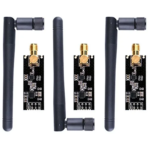 Longruner 3pcs Wireless Transceiver Module 2.4G 1100m NRF24L01+PA+LNA in Antistatic Foam with ArduinoIDE Compatible with Antenna LKY67