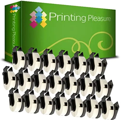 Printing Pleasure 20x DK-11204 17mm x 54mm Compatibile Rotolo da 400 Etichette adesive per Brother P-Touch QL-500 QL-550 QL-560 QL-570 QL-580 QL-650TD QL-700 QL-720NW QL-1050 QL-1060N, Nastro in Carta