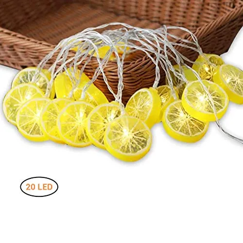 Surenhap - Ghirlanda luminosa a forma di limone, per interni e esterni, leggera, 20 pezzi