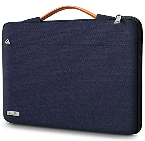 TECOOL Custodia Laptop Borsa per 14 Pollici HP Lenovo Acer ASUS dell Notebook, 15 Pollici Surface Laptop 3, 2016-2019 MacBook PRO 15 Sleeve Portatile Cover con Maniglia Retrattile, Blu Scuro