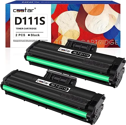 CSSTAR MLT-D111S Sostituzione Compatibile per Toner Samsung MLT-D111S MLT-D111L per Toner Samsung Xpress SL M2070 M2070FW M2026W M2026 M2020 M2020W M2070W M2070F M2022 M2022W (Nero, 2-Pack)