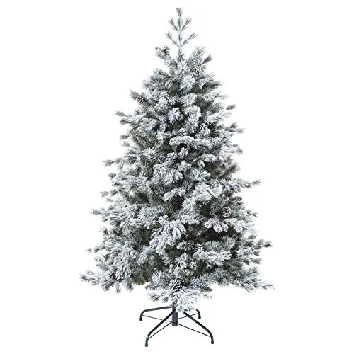 FEERIC CHRISTMAS - Albero di Natale artificiale Verde floccato innevato qualità Premium H 180 cm Collezione Yukon
