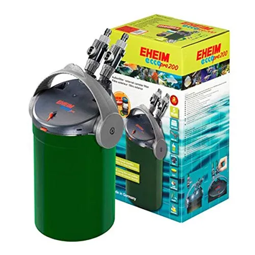 Eheim Filtro Esterno EccoPro 200 Modello 2034 600L/H 5W completo di materiali filtranti per Acquari Fino a 200 Litri
