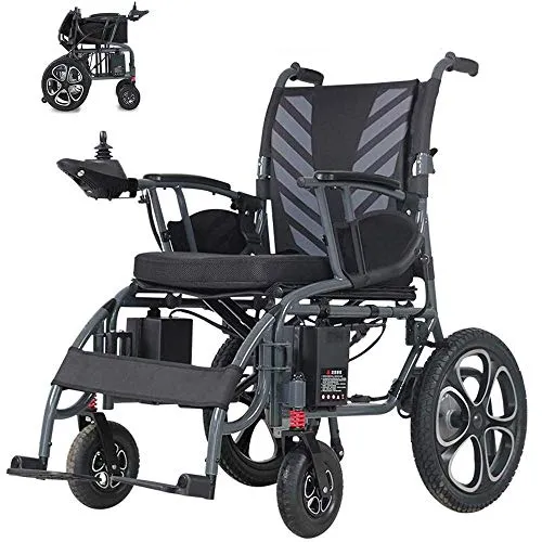 DONG Compatto Carrozzina Carrozzina Pieghevole Ex Doppio Motore a Celle Freno elettronico Intelligente Mobile Assist Intelligente Litio disabilità Elettrico Carrozzina