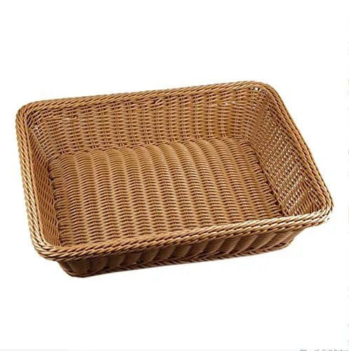 PORCN Contenitore di immagazzinaggio Domestico dell'organizzatore del Supporto del Piatto della Frutta secca del canestro del Cestino di Pane del Rattan Fatto a Mano, 30 * 20 * 7cm