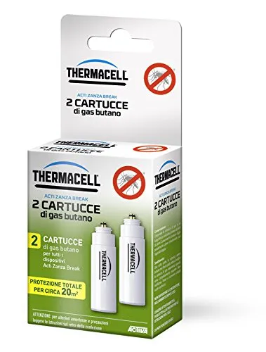 Thermacell NFZ.ZBRP12.RC2X Pacchetto 2 Cartucce Gas Butano per la Protezione dalle Zanzare, Bianco