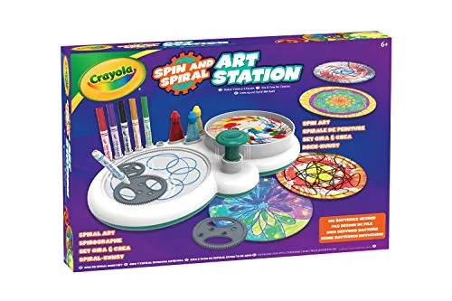 Crayola - Super Set Gira e Crea, per creare mandala e vortici di colore con pennarelli e inchiostri colorati, gioco e regalo per bambini, da 6 anni, 74-7324