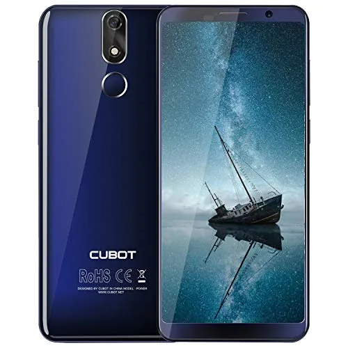 CUBOT POWER Smartphone 5.99 Pollici FHD, 2168 * 1080px, 128GB ROM 6GB RAM, 6000mAh, Android 8.1, Fotocmara 20 MP+ 13MP, Dual Sim, GPS, 4G Cellulare Blu