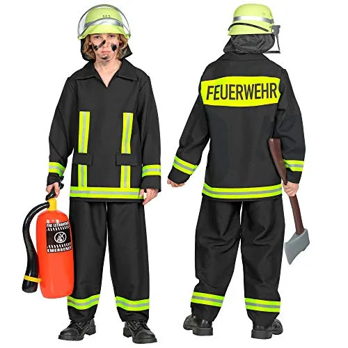 WIDMANN-Pompiere Costume per Bambini, Multicolore, (104 cm / 2-3 anni), 08820