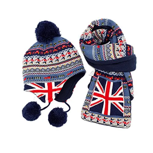 LifenewBaby - Chapeau - Bébé (garçon) 0 à 24 Mois Bleu UnionJack S