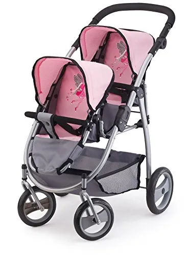 Bayer Design 26508AA Twin, passeggino gemellare, colore grigio/rosa