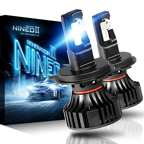NINEO H4 9003 LED Faro Lampadine CREE | 12000Lm 6500K Xenon Bianco Kit di Conversione | 360 Gradi Regolabili fascio Angolo
