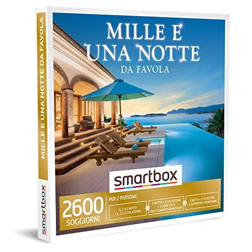 smartbox - Cofanetto Regalo Mille e Una Notte da Favola - Idea Regalo di Compleanno - 1, 2 o 3 Notti con Colazione, 1 o 2 Notti con Colazione e Cena o Pausa Relax per 2