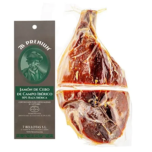 Prosciutto Iberico Pata Negra 50% Razza Iberica Guijuelo | 7 BELLOTAS (Pezzo Disossato + 3,3 Kg.)