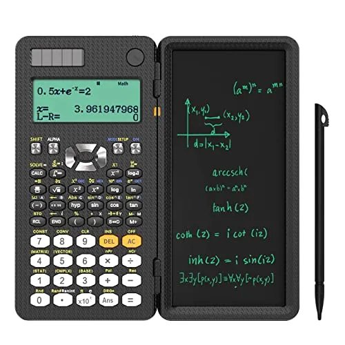 NEWYES Calculatrice Scientifique D'ingénierie avec Tablette D'écriture,417 Fonctions,avec Batterie Solaire,Mise à Niveau, pour Étudiants, Enseignants, Ingénieur,avec Un Stylo Inclus