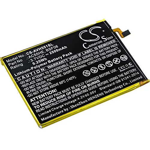 CS-AVH551SL Batterie 2500mAh compatibile con [Archos] 55 Helium Ultra, A55 Helium sostituisce AC55HE, per BSF06