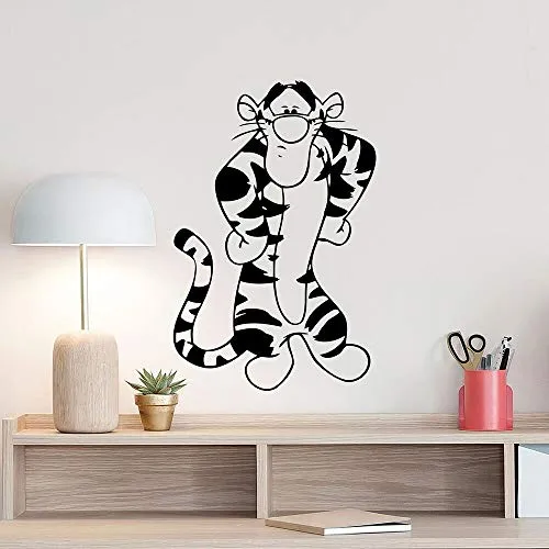 wopiaol Cartoon Tiger Wall Decal Walt Door Window Vinyl Stickers Kids Children Room Nursery Playroom Interior Decor Cute Wallpaper