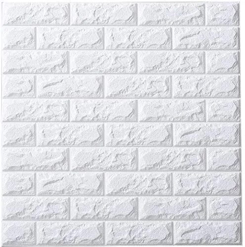 20 Pcs Carta da Parati Mattoni Bianco 3d, YTAT 3D Brick Wallpaper Stickers, Carta da Parati Adesiva, Stickers Muro 3d, Carta da Parati per Cucina, Bagno, Soggiorno, Salone, Ufficio, TV Sfondo