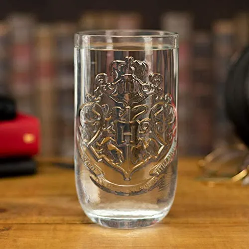 Paladone PP4952HP Hogwarts Crest Bicchiere da Bevande con stemma Harry Potter, licenza ufficiale, multicolore, 14 x 10 x 10 cm