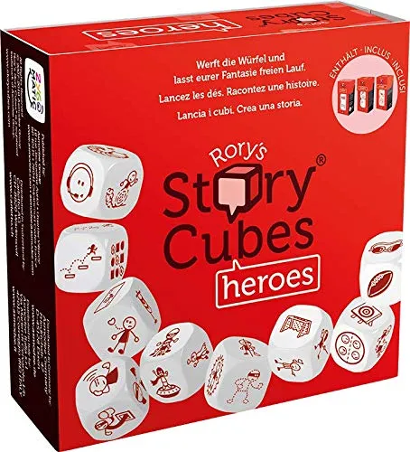 Asmodee- Rory's Story Cubes Heroes Il Gioco da Tavolo per raccontare storie, Colore, 8087