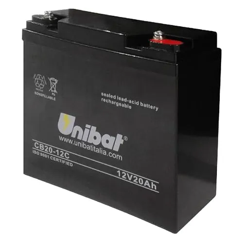 Unibat 1481229 Batteria Ermetica, 12V, 20Ah, 181mm x 77mm x 167mm