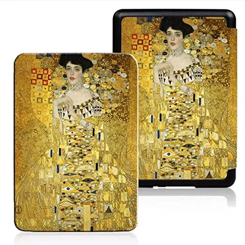 Kindle Paperwhite Case-All New Leather Smart Cover With Auto Sleep Wake Feature Famous Painting Gustav Klimt Classic Premiumfor Kindle Paperwhite 10Th Generation 2018 Released, Classic Yellow, M2L3E