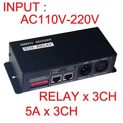 3CH DMX512 Relay Controller DMX512 Relay Decoder DMX 512 Relay Swicth AC110-220V