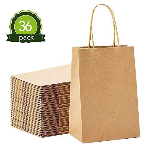 Jobary 36 Pz Sacchetti Carta con Manici 23 * 8 * 17, Borse Carta Regalo da Festa con Maniglia, Soluzione Perfetta per Battesimi, Feste di Compleanno, Regali, Shopping(Addensare 140 gsm)