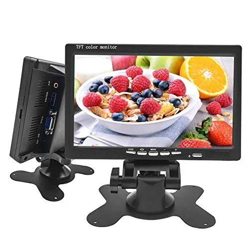 Camecho - Mini computer e schermo TV, monitor LCD HD da 7 pollici, videocamera, supporta HDMI o VGA, video, audio con presa