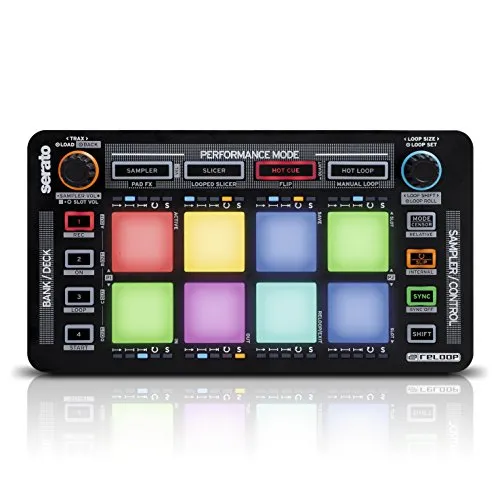 Reloop Neon - Controller Add-on USB per DJ con Drum Pad RGB ad Alte Prestazioni Sensibile alla Velocità, Plug and Play con Serato DJ (Nero)