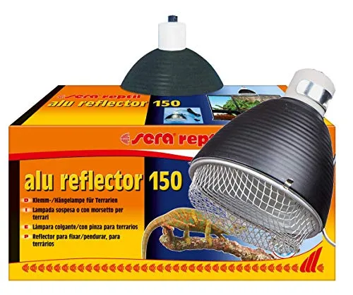 sera Reptil Alluminio Reflector 150 - Lampada a sospensione e morsetto per terrari