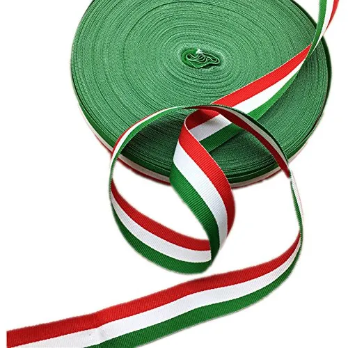 45 meters rosso bianco e verde strisce grosgrain nastro bandiera italiana Patriotic Ribbon Belt larghezza 2.5 meters decorazione per festa di Natale confezione regalo