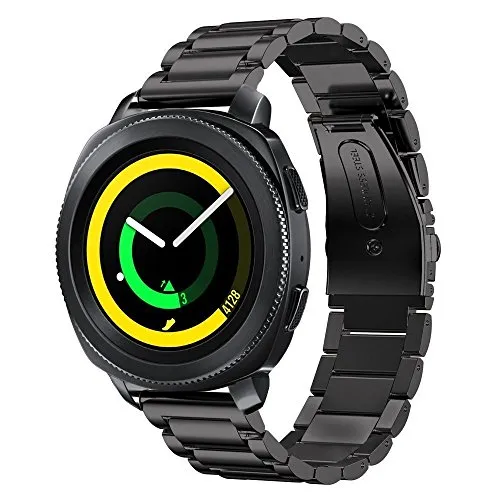 SUNDAREE Compatibile con Cinturino Samsung Gear Sport/Galaxy Active/Garmin Venu Sq 2/Huawei Watch GT 3 42mm/Amazfit GTS 4 MINI,20MM Nero Acciaio Inossidabile Ricambio Braccialetto Orologio da Polso