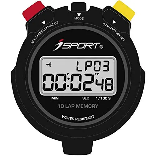 iSport JG021 Pro - Cronometro digitale, colore: Nero