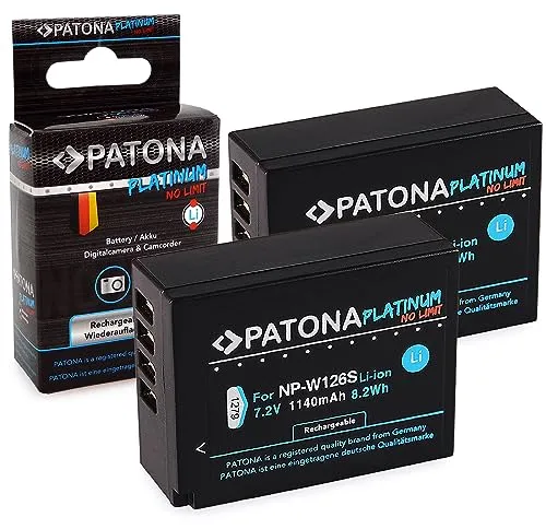 PATONA 2x Platinum Batteria NP-W126S Compatibile con Fujifilm FinePix HS30EXR HS33EXR HS50EXR XPro-1 XPro-2