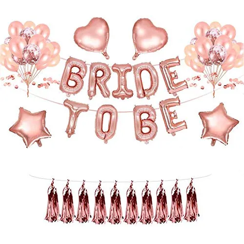 REYOK Rose Gold Bride to Be Decorations,Bride To Be Balloons Banner Palloncini in Lattice in Oro Rosa Set Matrimonio Palloncini Forniture di Decorazioni