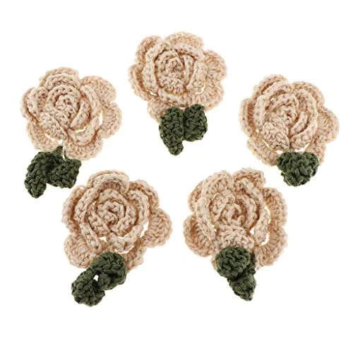 5 Unito Uncinetto Patch di Fiori All'Uncinetto Applique da Ricamo Cucire Accessorio