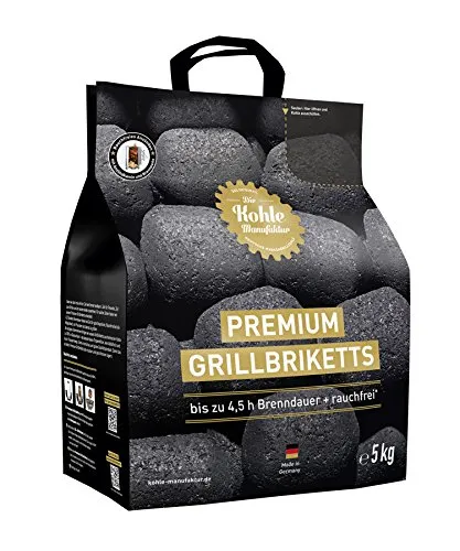 Bricchetti per barbecue premium"Die Kohle Manufaktur" 1 x 5 kg sapore di lunga durata