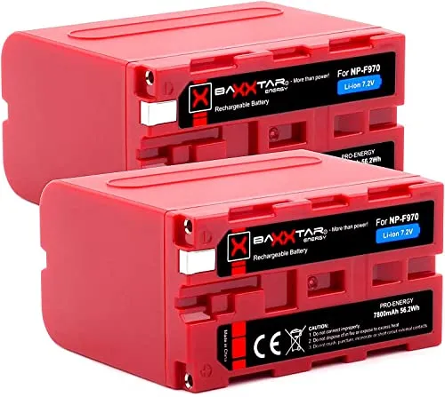 2x BAXXTAR PRO ENERGY batteria per Sony NP-F970 - LG Cells inside - (sincera 7800mAh)