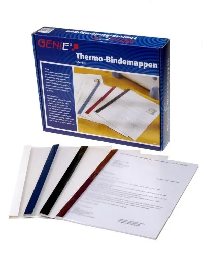 Genie 10258 - Cartelline termiche, DIN A4, in 4 diversi colori e larghezze, 50 pz.