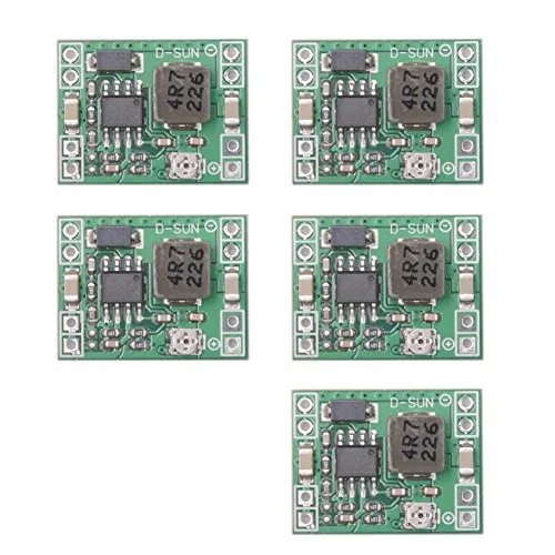 MUZOCT 5pezzi MP1584EN Ultra Small DC-DC 3A Alimentazione Step-down Regolabile Modulo Buck Converter 24V a 12V 9V 5V 3V per Arduino