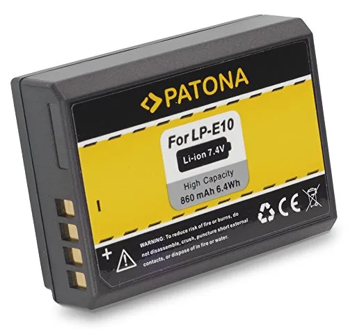 PATONA BATTERIA per CANON LP-E10 LPE10 EOS1100D EOS 1100D