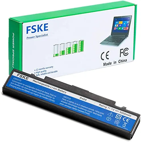 FSKE Batteria per SAMSUNG AA-PB9NC6B NP350E7C PB9NS6W AA-PB9NS6W NP300E5A AA-PB9MC6W AA-PB9NC6W NP300V5A R720 R540 R530 R580 R780 R480 R428 R470 R468 R517 Notebook Battery,11.1V 5000mAh 6-Cellula