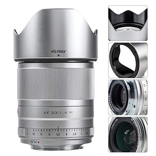 VILTROX 33mm F1.4 AF Autofocus Obiettivo Compatible with Canon EOS-M Mount APS-C Fotocamera M6Ⅱ M50 M5 M3 M100 M10