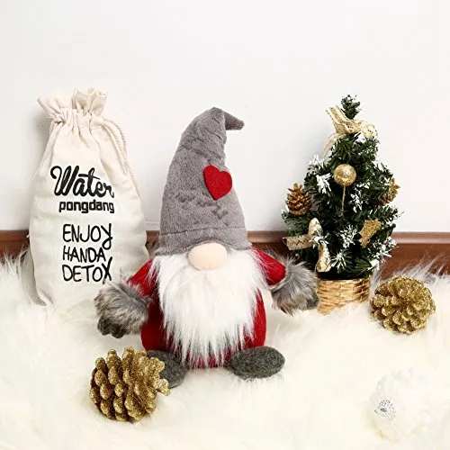 Blanchel, gnomo svedese tomte in peluche con cappello di Natale, fatto a mano, in stile Babbo Natale, decorazione per la scrivania, la casa A2